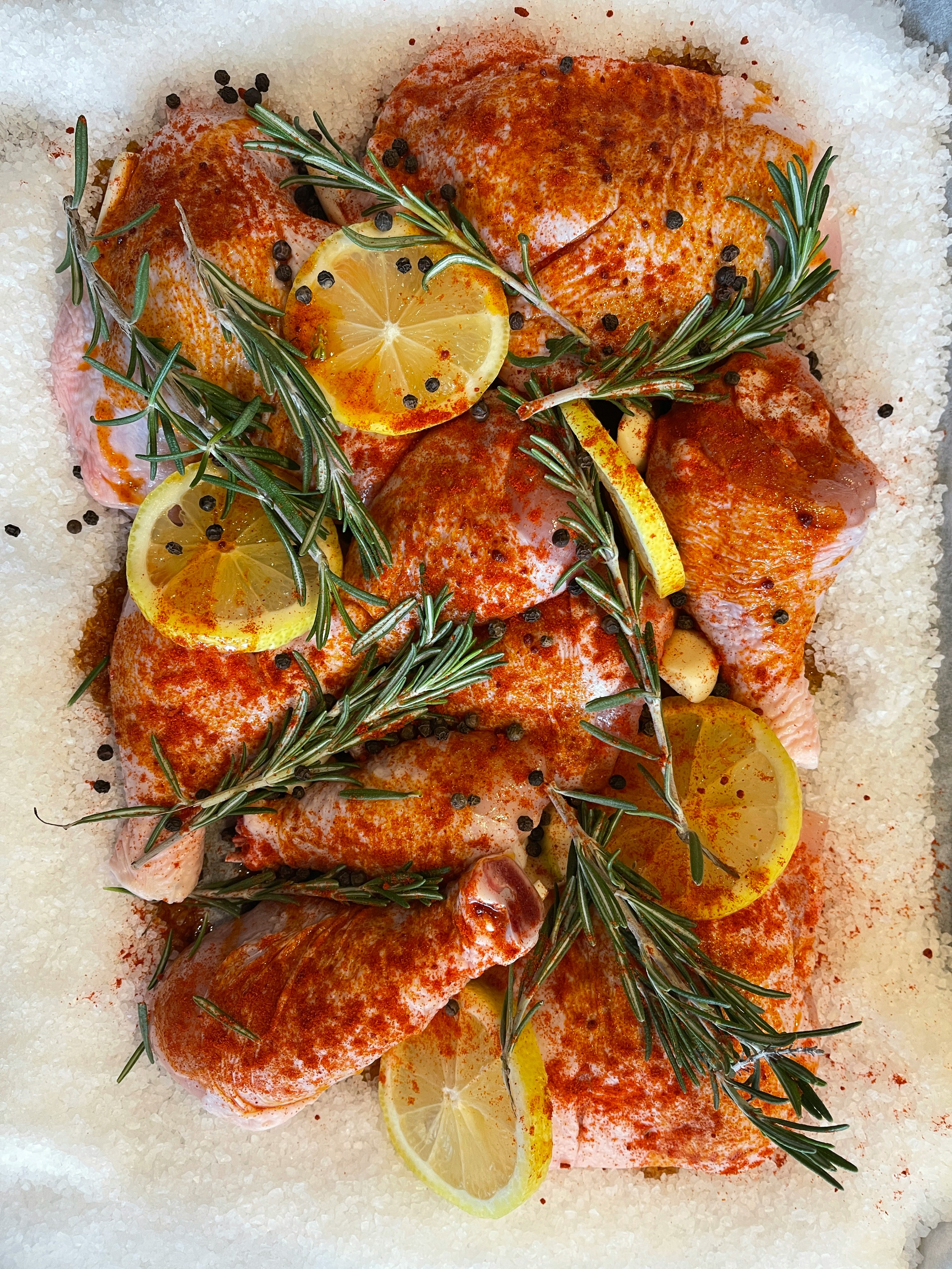 Marinated chicken skewers cooking on a grill